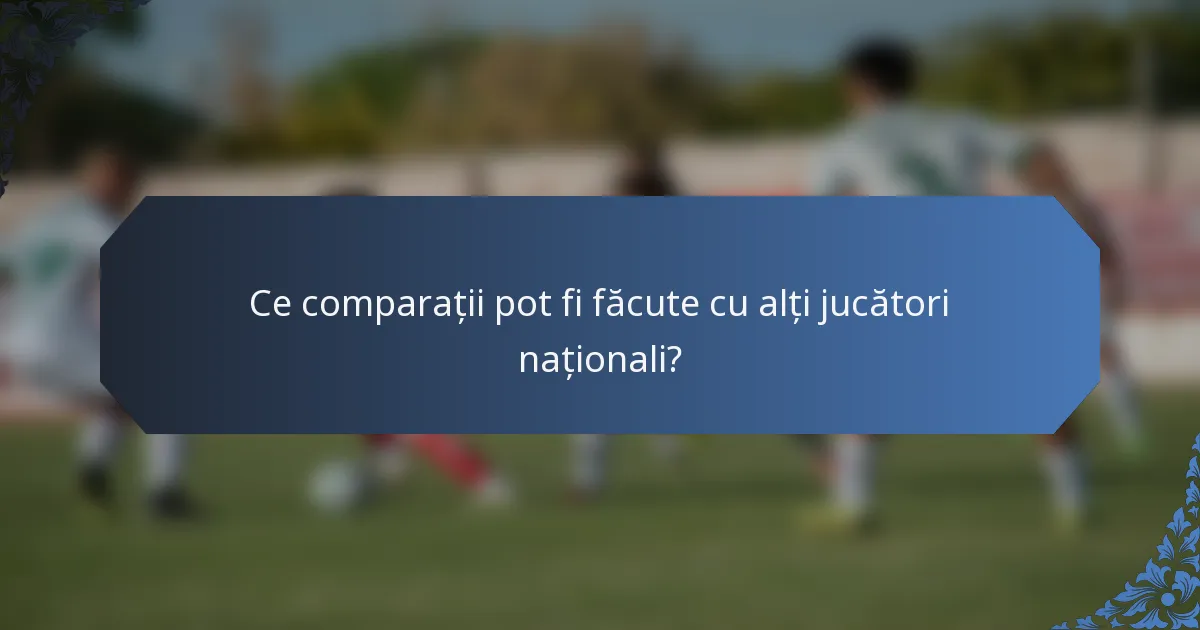Ce comparații pot fi făcute cu alți jucători naționali?