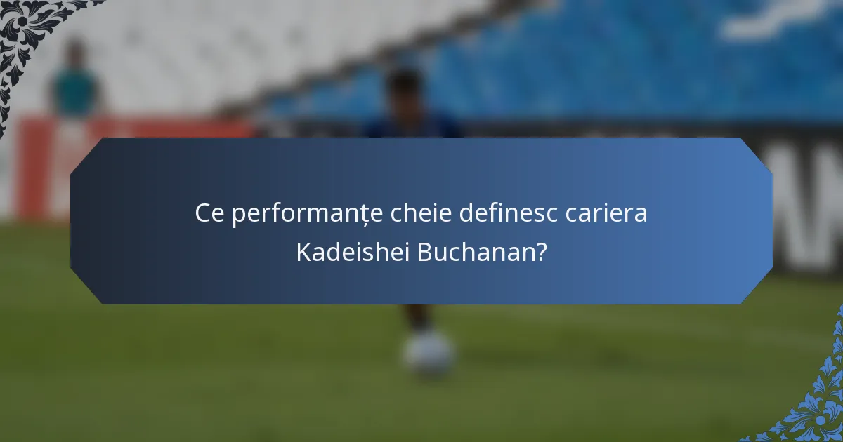 Ce performanțe cheie definesc cariera Kadeishei Buchanan?