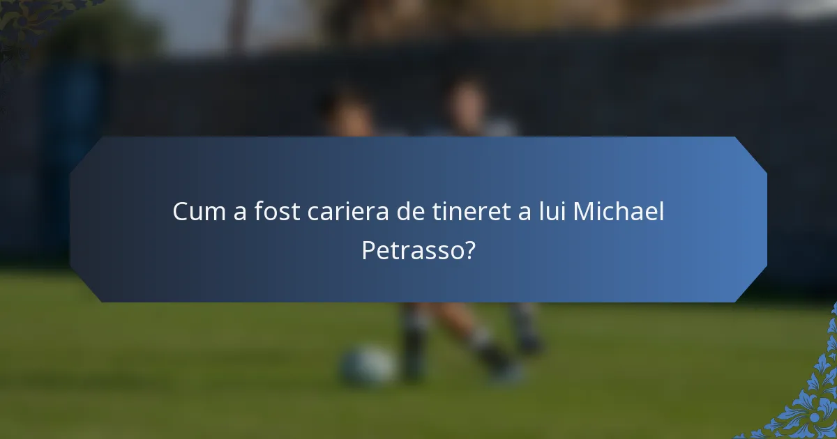 Cum a fost cariera de tineret a lui Michael Petrasso?