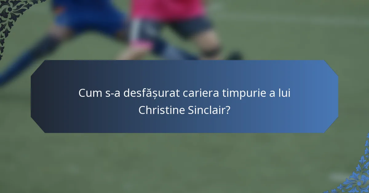 Cum s-a desfășurat cariera timpurie a lui Christine Sinclair?